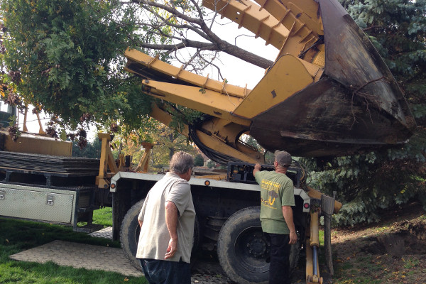 Decorative stairs to hot tub